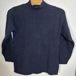VTG Knit Street Womens Blue Knit Cotton Sweater USA Made